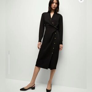 NWT Veronica Beard Wright Midi Dress Black Size 6